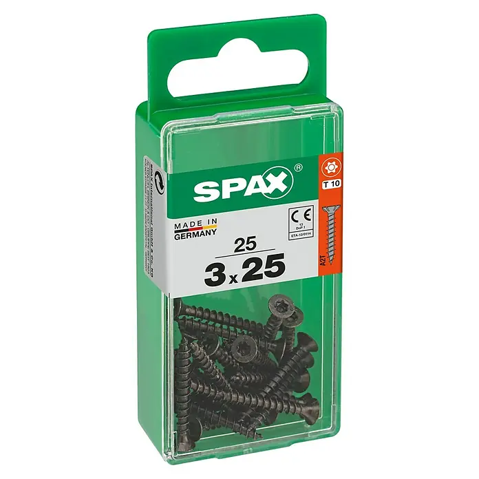 Spax T-Star plus Universalschraube - Ø x L: 3 x 25 mm, Vollgewinde, 25 Stk. - Diagonale Ansicht