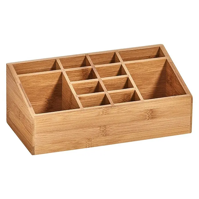Zeller Present Organizador Bamboo - Número de compartimentos: 12 ud., Bambú - Vista angular
