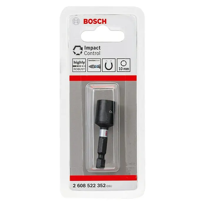 Bosch Steckschlüsseleinsatz - Schlüsselweite: 10 mm, Antriebsgröße: ¼″ Außensechskant - Vorderansicht