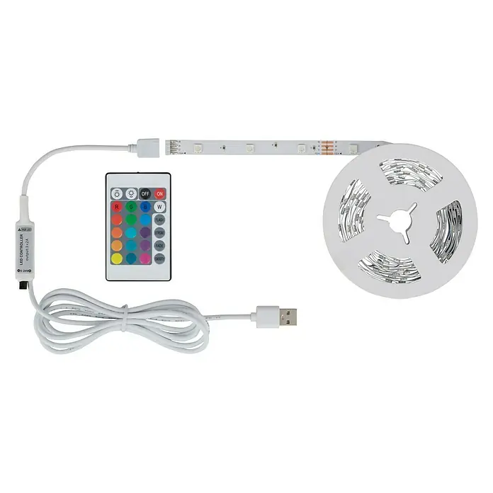 Briloner Tira LED RGB + USB - 6 W, Largo: 5 m, RGB - Vista descendente