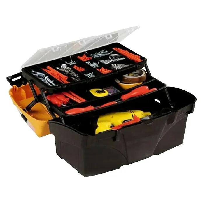Kutija za alat PLC 17 - D x Š x V: 43,3 x 25 x 23,8 cm, Plastika - Dijagonalni pogled