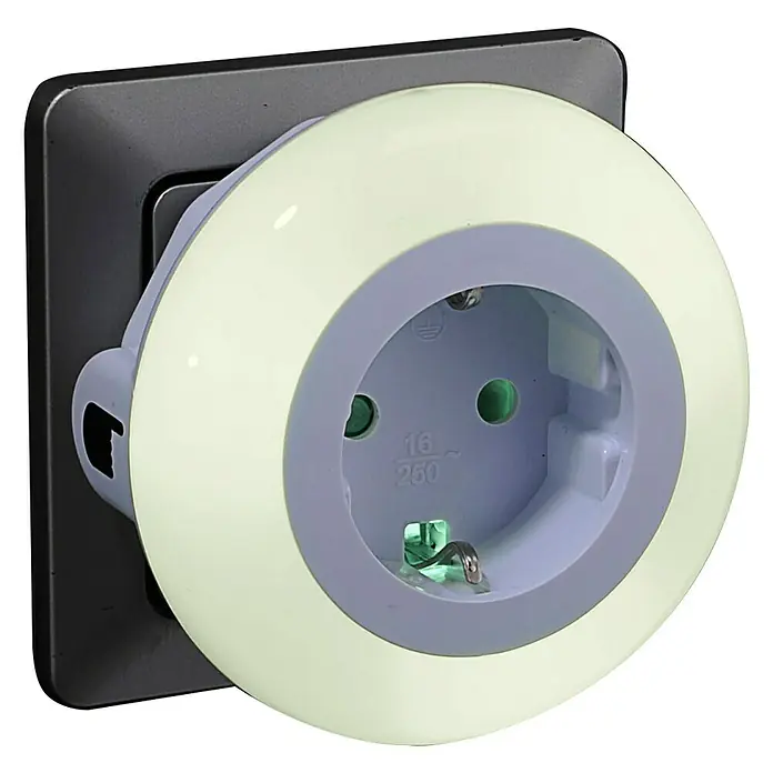 LeuchtenDirekt Noćna LED svjetiljka - 0,6 W, Promjer: 8 cm, Topla bijela - Pogled sprijeda