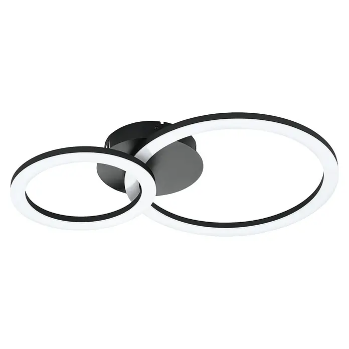 Eglo LED-Deckenleuchte PARANDAY-Z - 15 W, L x B x H: 44,5 x 30 x 7 cm, Schwarz - Ansicht von unten