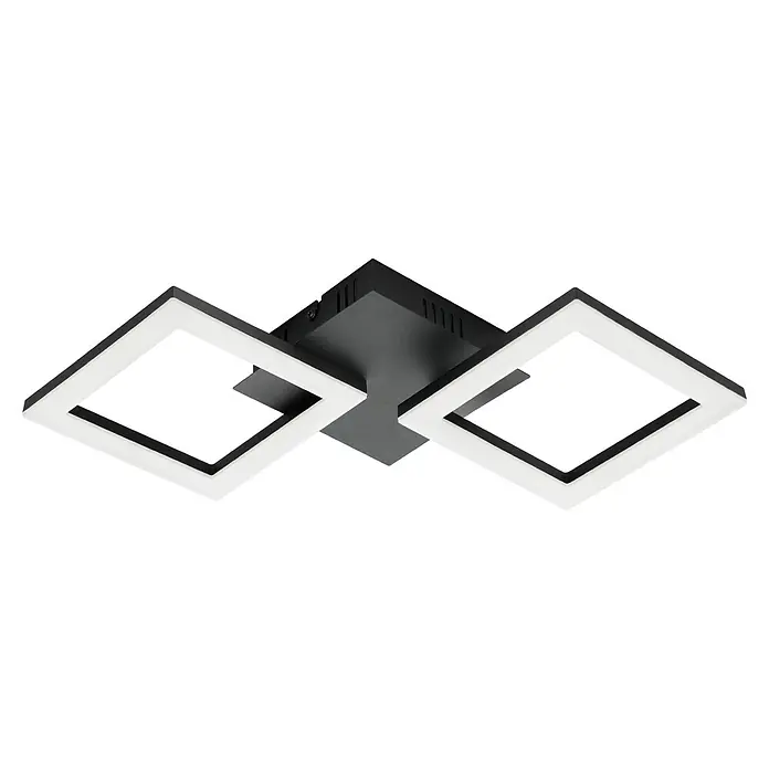 Eglo LED-Deckenleuchte PARANDAY-Z - 15,5 W, L x B x H: 47 x 22,5 x 6 cm, Schwarz - Ansicht von unten