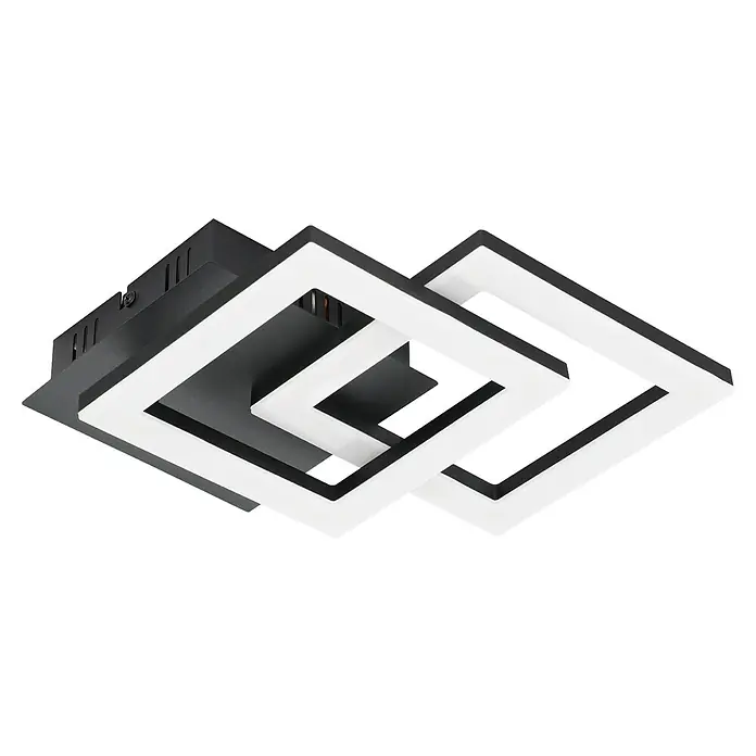 Eglo LED-Deckenleuchte PARANDAY-Z - 15,5 W, L x B x H: 47 x 22,5 x 6 cm, Schwarz - Ansicht von unten