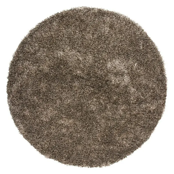 Kayoom Teppich rund Diamond - Taupe, Durchmesser: 160 cm, 100 % Polyester - Vorderansicht