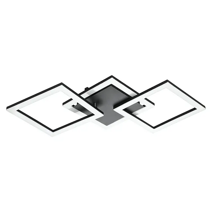Eglo LED-Deckenleuchte PARANDAY-Z - 32,4 W, L x B x H: 65 x 31 x 6 cm, Schwarz - Ansicht von unten