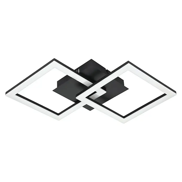 Eglo LED-Deckenleuchte PARANDAY-Z - 21,5 W, L x B x H: 52,5 x 31 x 6 cm, Schwarz - Ansicht von unten