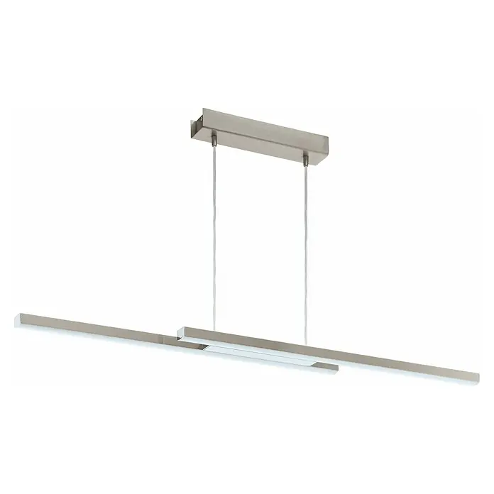Eglo Fraioli-Z LED-Pendelleuchte - 34 W, L x B x H: 105,5 x 10 x 120 cm, Nickel-matt, RGB - Diagonale Ansicht