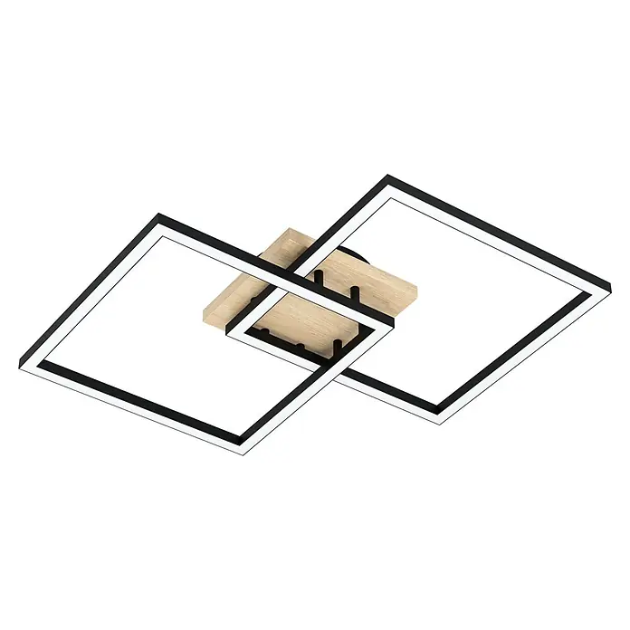 Eglo LED-Deckenleuchte LOMALTAS-Z - 32 W, L x B x H: 77 x 49,5 x 8,5 cm, Schwarz/Braun - Ansicht von unten