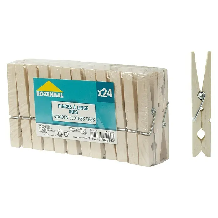 Rozenbal Set de pinzas para tender ropa - 24 uds. - Vista angular