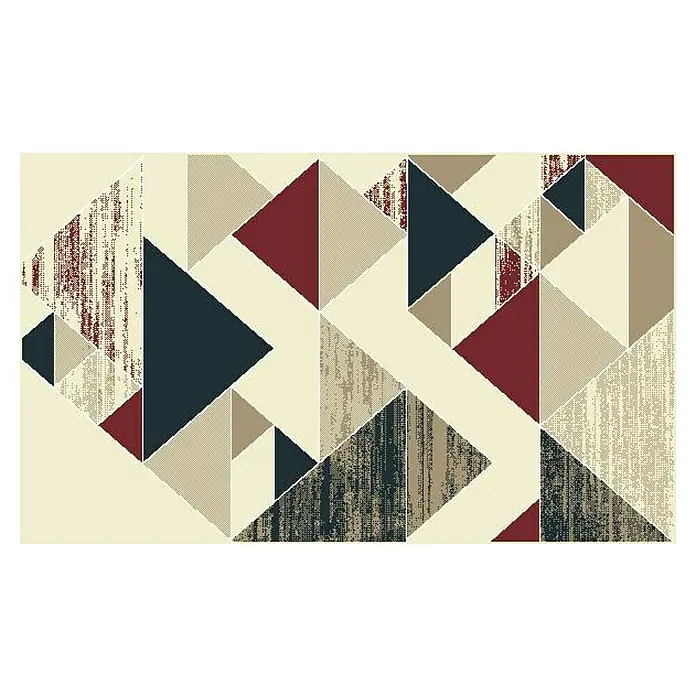 Alfombra de pelo corto Alpes - Granate, Polipropileno BCF - Vista superior
