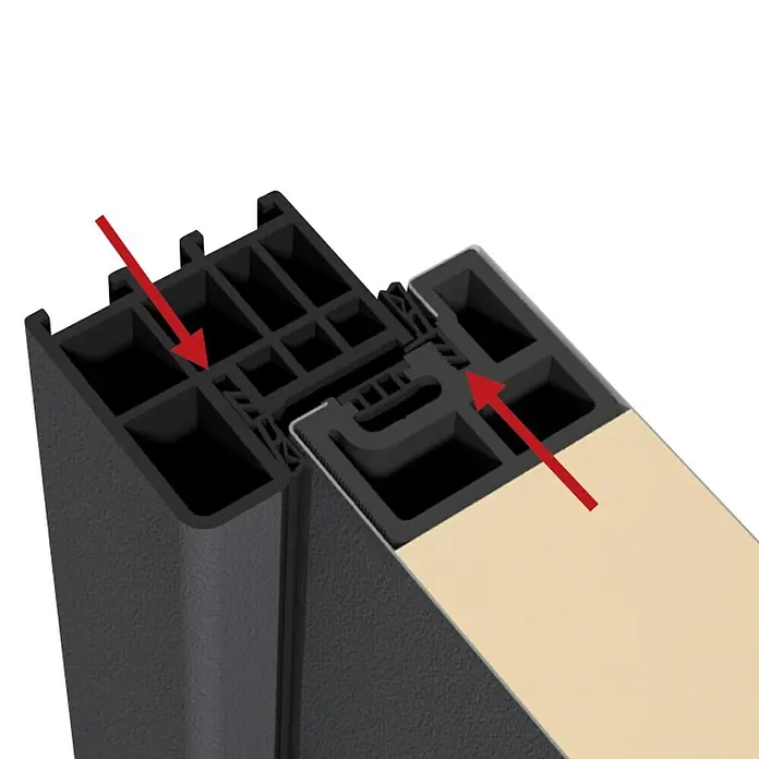 Splendoor Nebeneingangstür NS2 - 98 x 198 cm, DIN Anschlag: Links, Anthrazit - Detailaufnahme