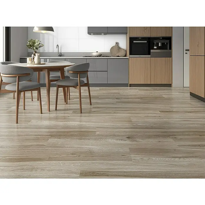 Pavimento porcelánico Baltimore - 23,3 x 120 cm, Taupe, Estilo madera - Foto ambiente