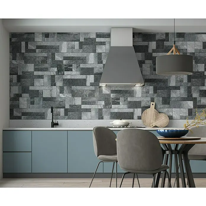 Revestimiento de pared Sintra - 15,3 x 58,9 cm, Antracita, Efecto piedra - Foto ambiente
