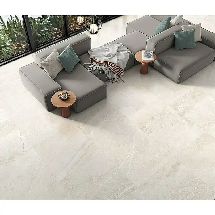 Pavimento porcelánico Tempo - 60 x 60 cm, Cotton, Rectificado, Efecto piedra - Foto ambiente