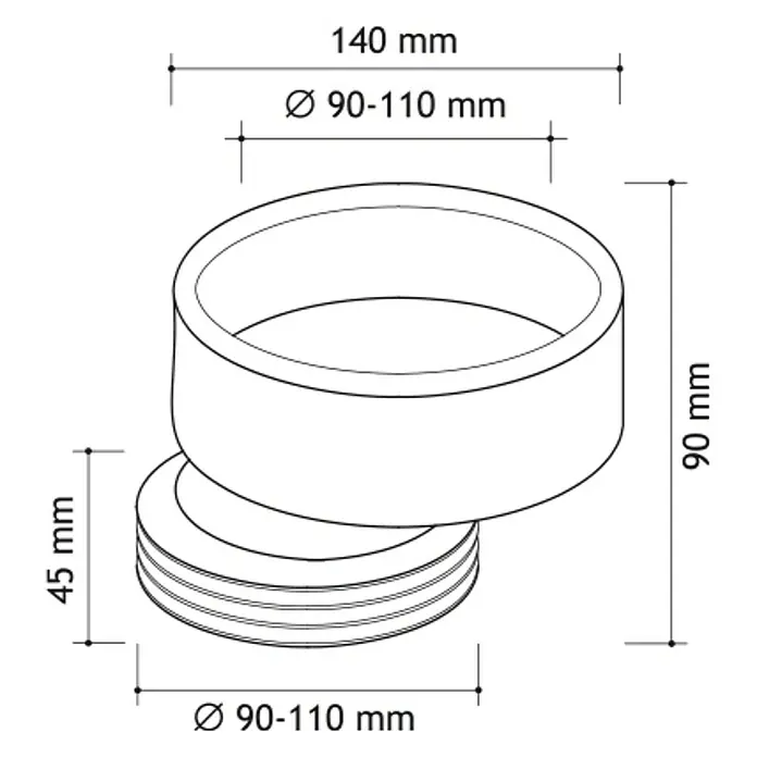Plastisan Manguito excéntrico WC - PVC