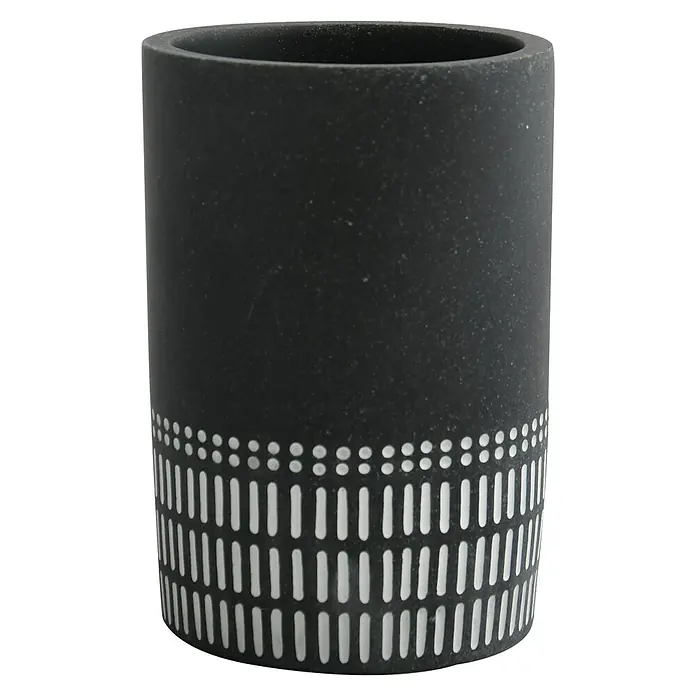 Spirella Vaso de encimera Yuma - Poliresina, Negro - Vista frontal