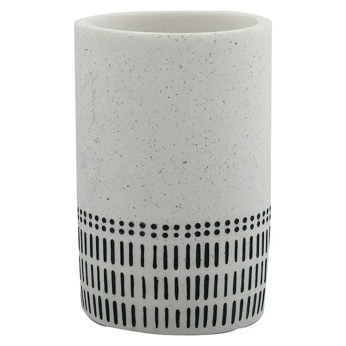 Spirella Vaso de encimera Yuma - Poliresina, Blanco - Vista frontal