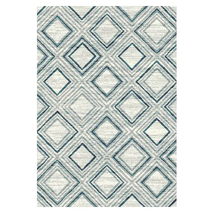 Alfombra de pelo corto Antique - Gris/Turquesa, 180 x 120 cm - Vista superior