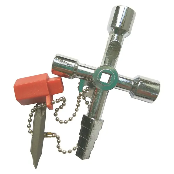 Llave fija de tubo en cruz - Número de llaves: 6 ud., Aluminio