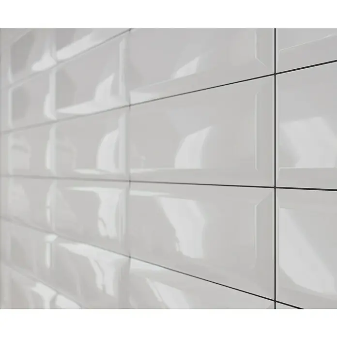 Wandfliese Metro Biselado - 9,8 x 29,8 cm, Weiß, Glänzend - Stimmungsaufnahme