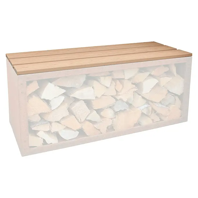 Palatino Sitzauflage Woodpecker Pro - 100 x 40 cm, Passend für: Palatino Exclusive Line Kaminholzregal Woodpecker Pro, Cortenstahl - Diagonale Ansicht
