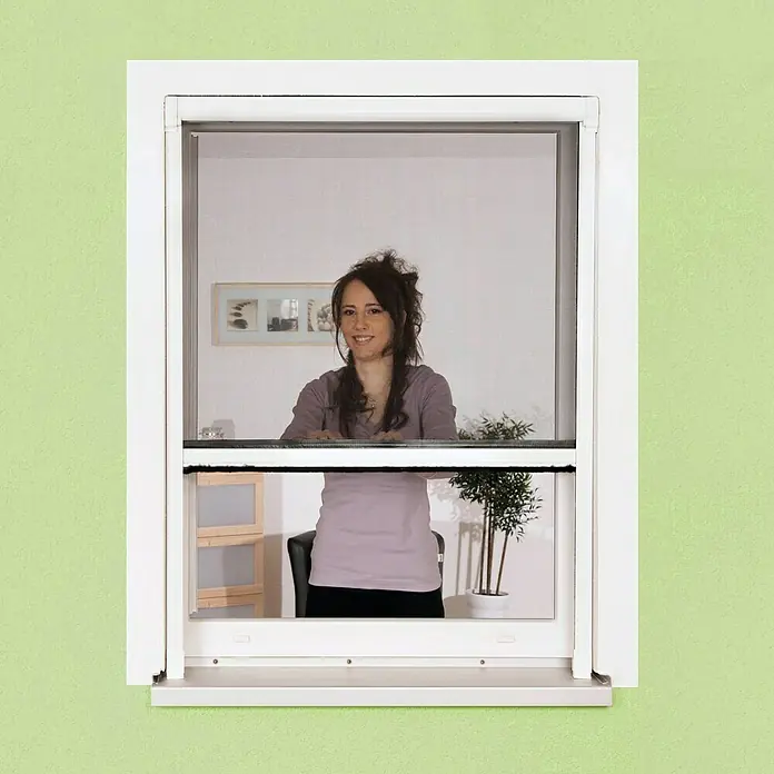 Cortina mosquitera - An x Al: 150 x 160 cm, Blanco, Ventana