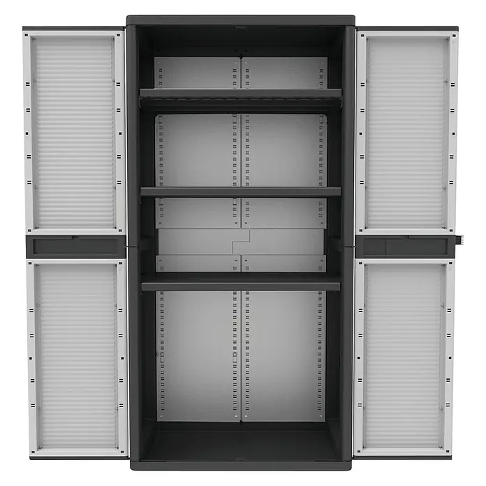 Terry Armario de PVC Jumbo Qblack 3 baldas - L x An x Al: 53,7 x 89,7 x 180 cm, Capacidad de carga: 15 kg/balda