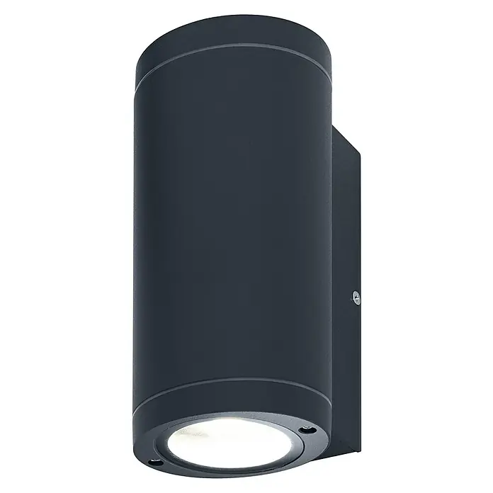 Ledvance Außenwandleuchte Classic Beam - L x B x H: 10,4 x 9,2 x 20 cm, Lichtaustritt nach oben und unten, Aluminium, Dunkelgrau, GU10 - Diagonale Ansicht