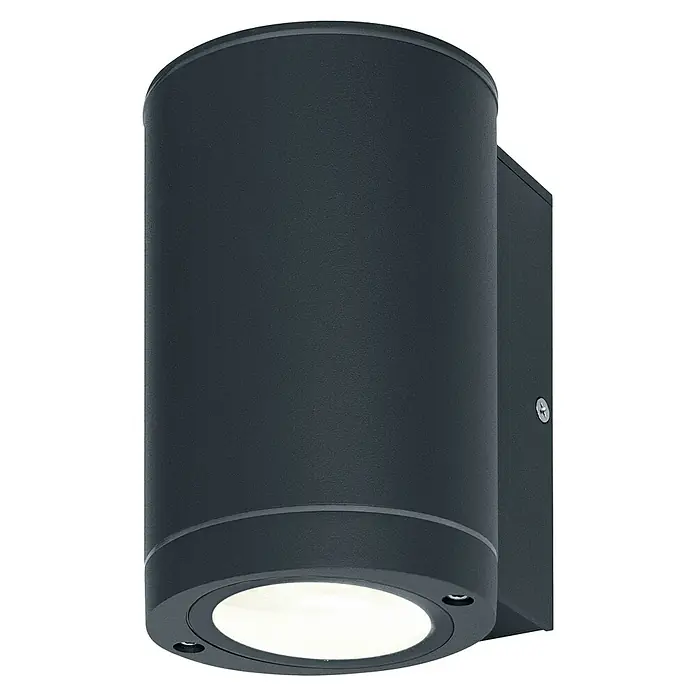 Ledvance Außenwandleuchte Classic Beam - L x B x H: 10,4 x 9,2 x 14,6 cm, Lichtaustritt nach unten, Aluminium, Dunkelgrau, GU10 - Diagonale Ansicht