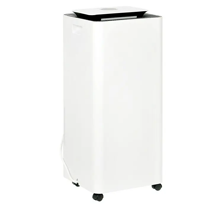 Proklima Luftentfeuchter - 400 W, Entfeuchtungsleistung: 20 l/Tag, L x B x H: 26,2 x 26,2 x 59 cm, Rollen - Diagonale Ansicht