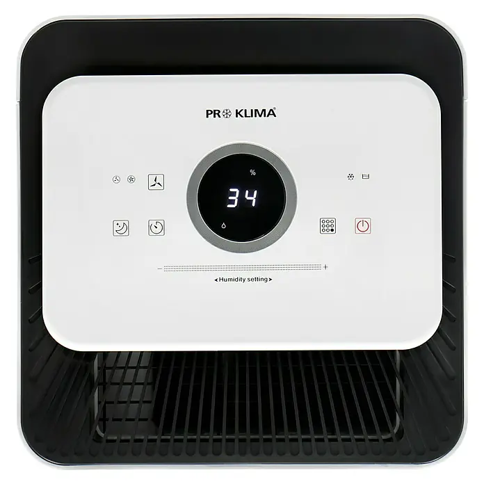 Proklima Luftentfeuchter - 400 W, Entfeuchtungsleistung: 20 l/Tag, L x B x H: 26,2 x 26,2 x 59 cm, Rollen - Draufsicht