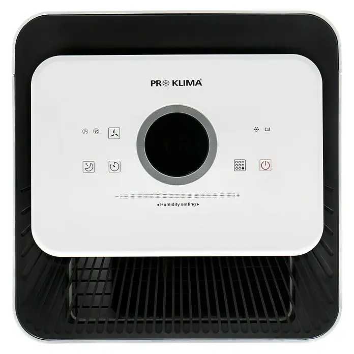 Proklima Luftentfeuchter - 400 W, Entfeuchtungsleistung: 20 l/Tag, L x B x H: 26,2 x 26,2 x 59 cm, Rollen - Draufsicht