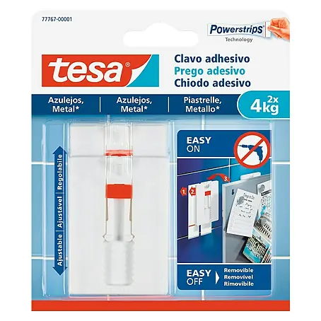 Tesa  Clavo adhesivo ajustable