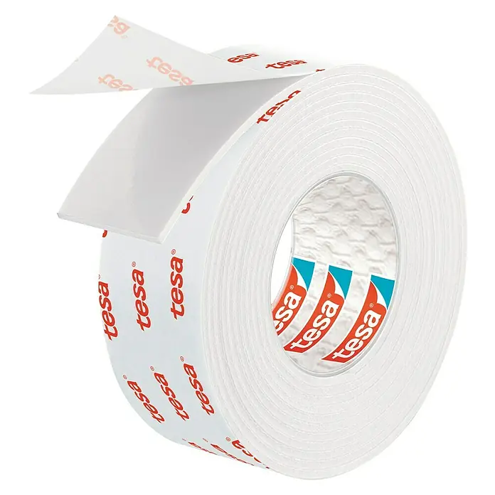 Tesa Powerbond Cinta de doble cara Paredes pintadas/Yeso - L x An: 1,5 m x 1,9 cm, Blanco