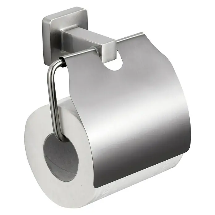 MSV Parma Portarrollos papel higiénico - Con tapa, Plateado