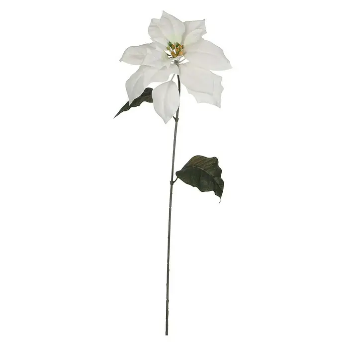 Flor artificial Poinsettia - 71 cm, Blanco