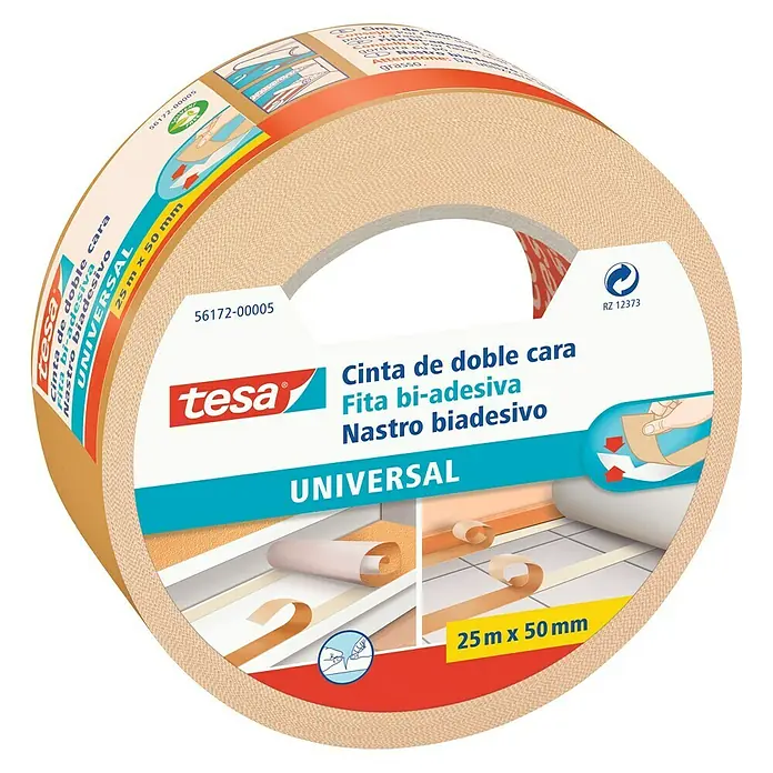 Tesa Dvostruka ljepljiva traka - 25 m x 50 mm, Prikladno za: Glatke površine