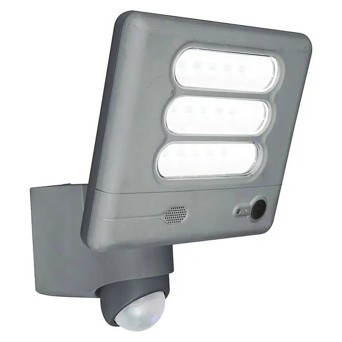 Lutec Proyector LED con sensor Esa - 3 luces, 25 W, Color de luz: Blanco frío, Gris