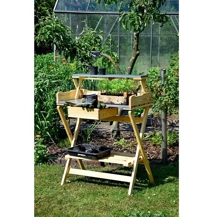 Dobar Pflanztisch - 40 x 80 x 100 cm, Kiefer - Stimmungsaufnahme