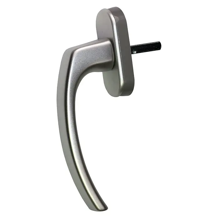 Solid Elements Fenstergriff - Geeignet für: Fenster bis 90 mm Bautiefe, Silber - Diagonale Ansicht