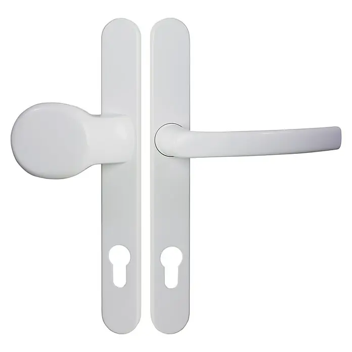 Solid Elements Drückergarnitur - Drücker/Knauf mit Langschild, Weiß - Vorderansicht