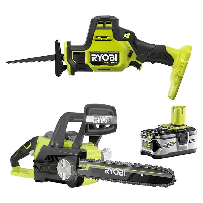 Ryobi ONE+ Zaagset - Ryobi Accureciprozaag RRS18C-0 & Ryobi Accukettingzaag OCS1830 - Vooraanzicht