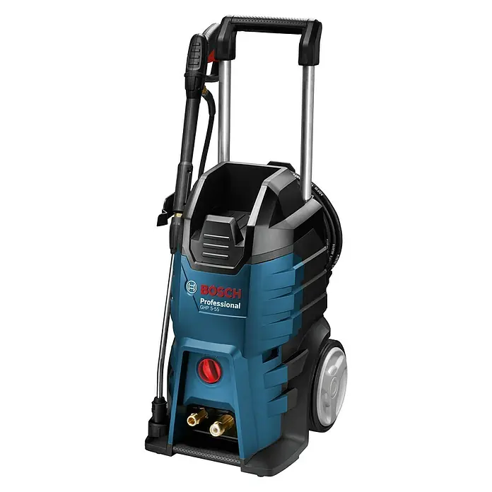 Bosch Professional Hidrolimpiadora de alta presión GHP 5-55 - 2.200 W, Presión de funcionamiento: 115 bar, Capacidad de bombeo: Máx. 520 l/h - Vista de perfil izquierdo