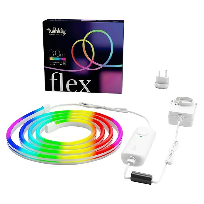 Twinkly LED svjetlosno crijevo Flex - Područje uporabe: U zatvorenom, 3 m, Boja svjetla: RGB - Dijagonalni pogled