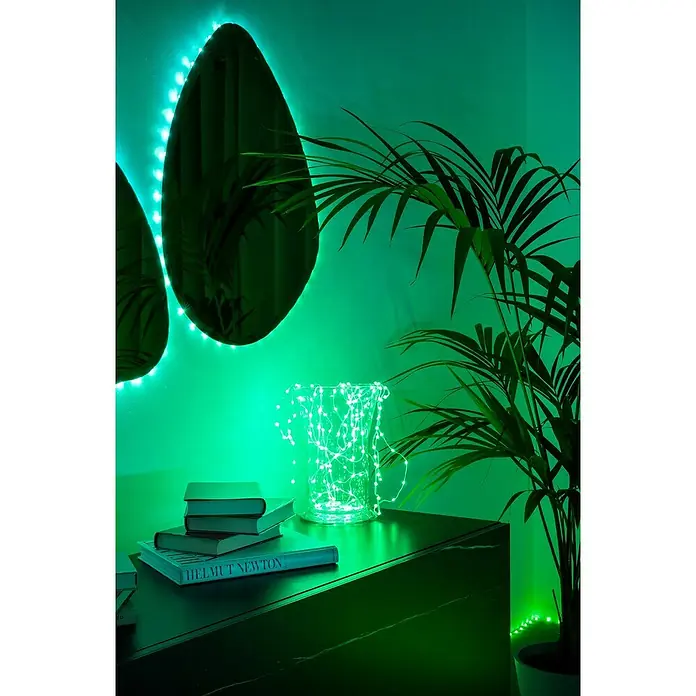 Twinkly LED traka Dots - Crne boje, Područje uporabe: U zatvorenom, 10 m, 200 žaruljica, Boja svjetla: RGB - Živopisni prikaz