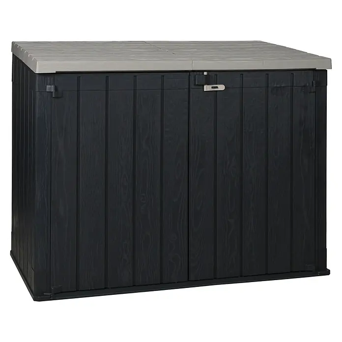 Toomax Afvalcontainerbox Stora Way XXL - Kunststof, Antraciet/taupe - Diagonaal zicht