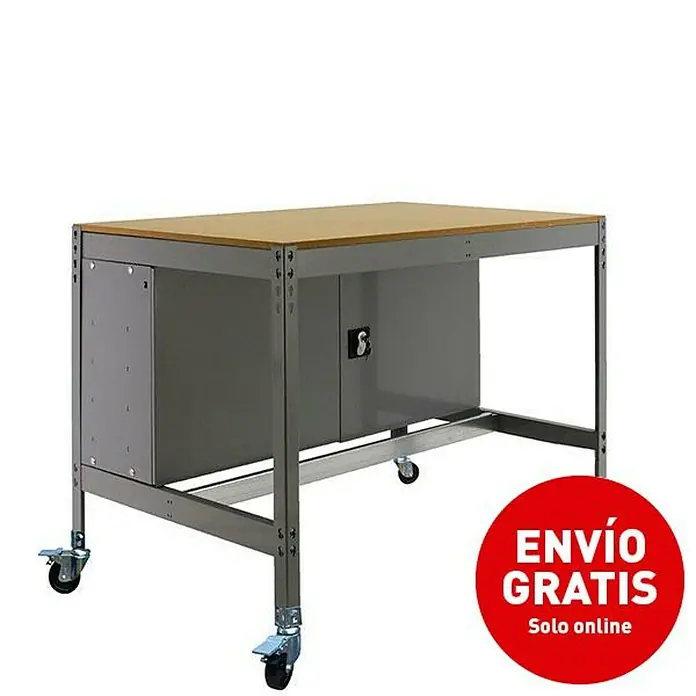 Simonrack Simonwork Banco de trabajo BT0 Locker Mobile - L x An x Al: 76 x 120 x 95 cm, Capacidad de carga: 120 kg, Gris - Imagen de campaña