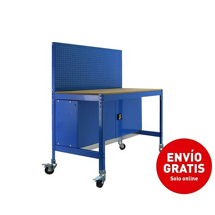 Simonrack Simonwork Banco de trabajo BT2 Locker Mobile - L x An x Al: 61 x 91 x 144,5 cm, Capacidad de carga: 120 kg, Azul - Imagen de campaña